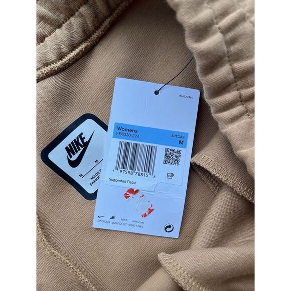 Nike Tech Fleece Joggers Size Medium Womens Mid Rise Sportswear Flax Brown $120 - Picture 3 of 6